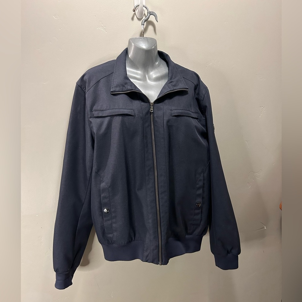 Brand New: Michael Kors Bomber Jacket Coat; Bullet Blue; Full Zip Pockets; Large